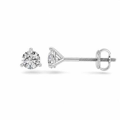 0.5CTW Round Shaped Lab Grown Diamond (F/VS) Stud Earrings in 14K Gold