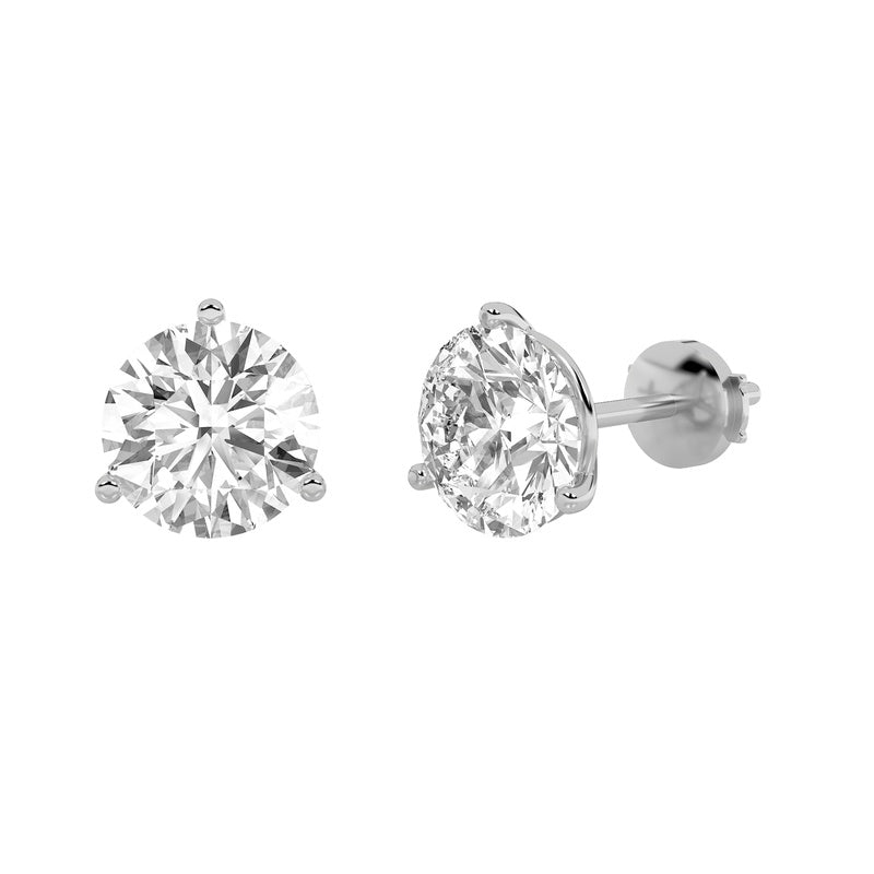 4.5CTW Round Shaped Lab Grown Diamond (F/VS) Martini Stud Earrings in 14K White Gold