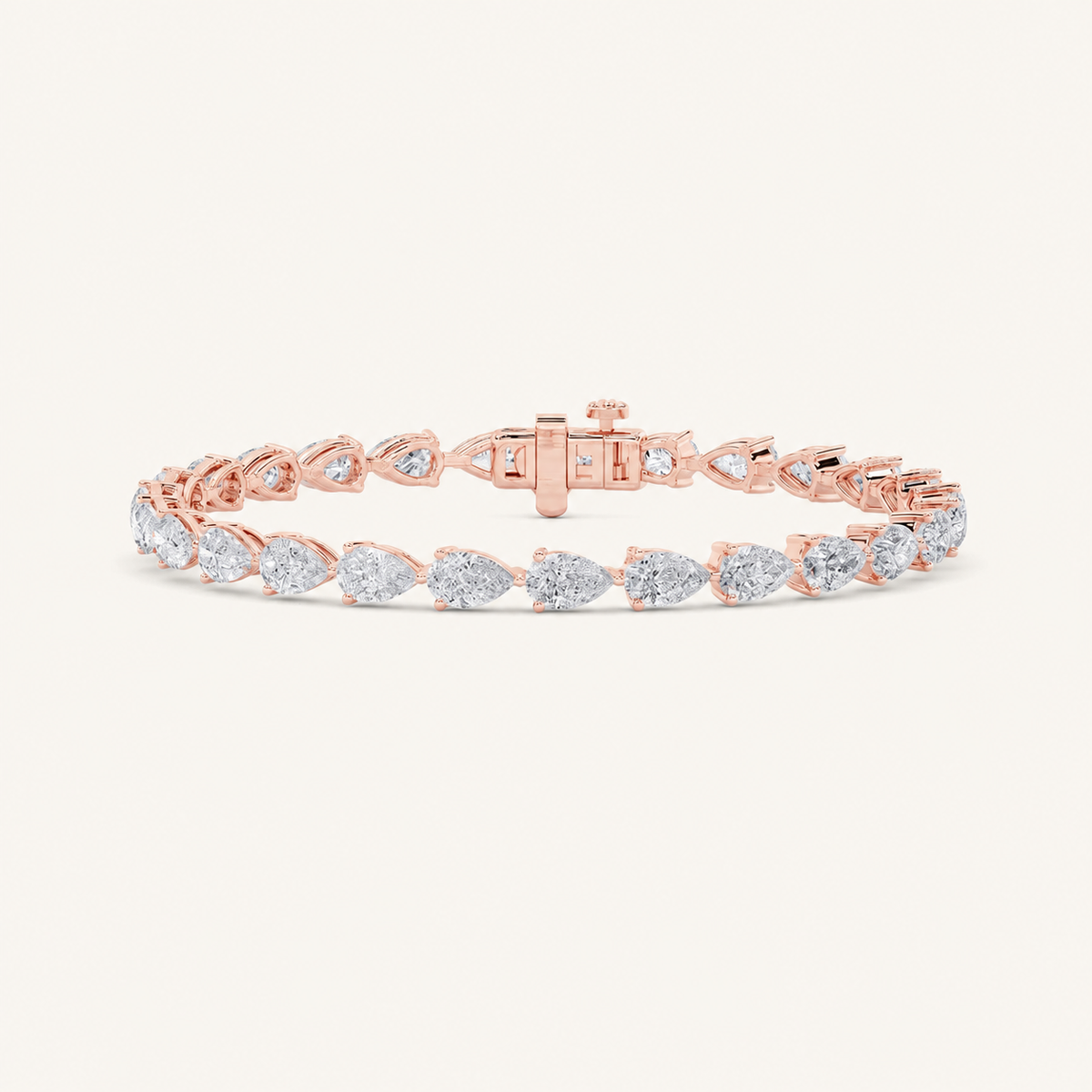 8.5CT Pear Cut Lab Grown Diamond Tennis Bracelet