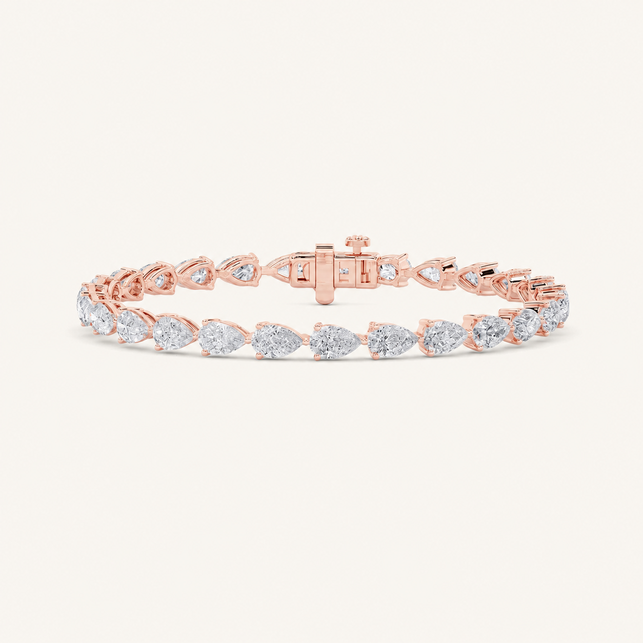 8.5CT Pear Cut Lab Grown Diamond Tennis Bracelet