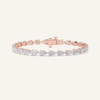 8.5CT Pear Cut Lab Grown Diamond Tennis Bracelet