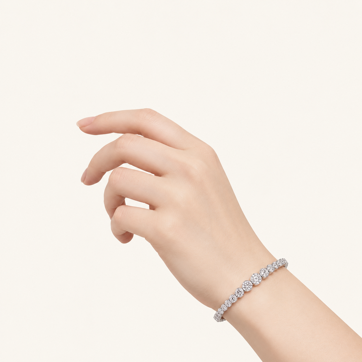 5CT Round Cut Lab Grown Diamond Graduating Tennis Bracelet