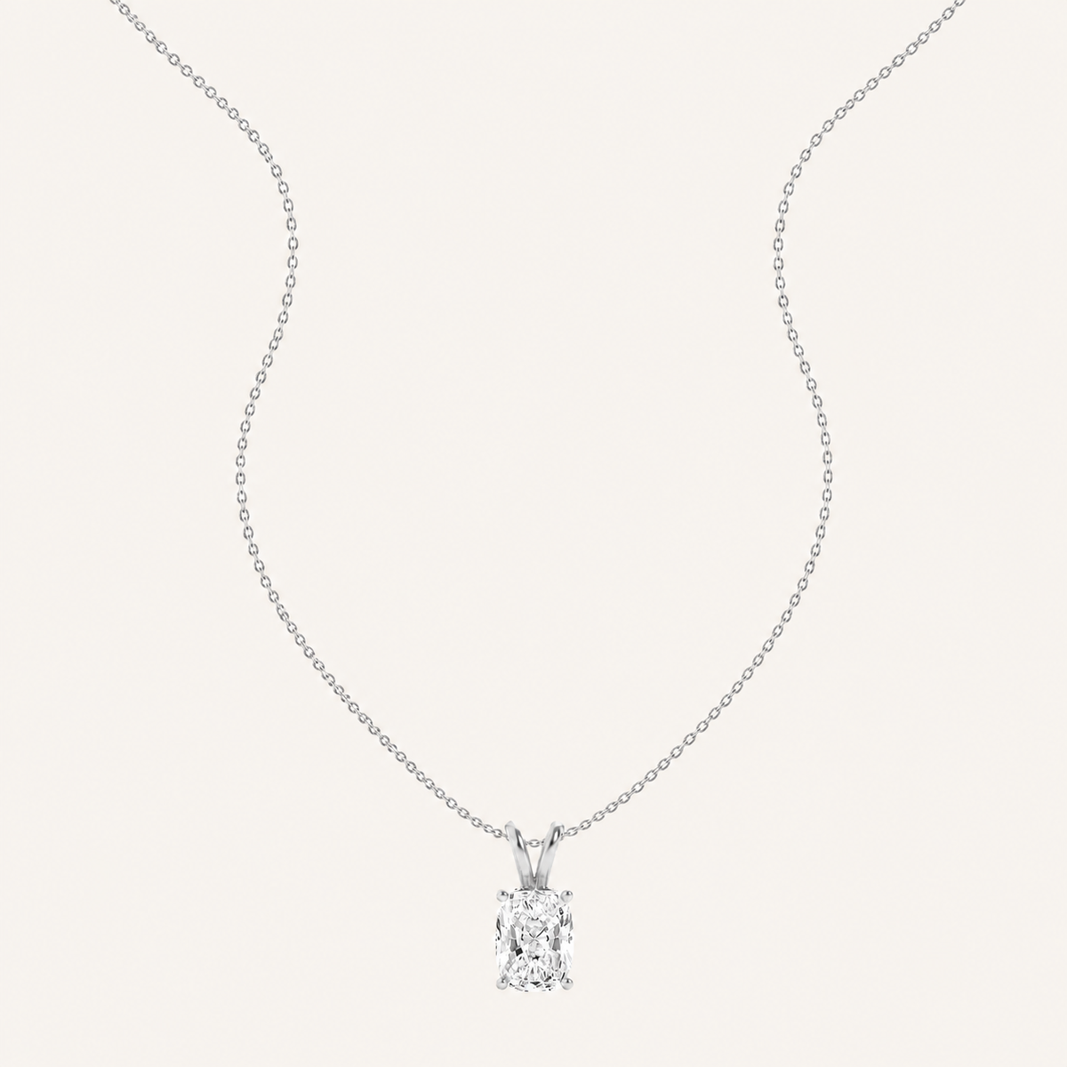 1CT Elongated Cut Lab Grown Diamond Pendant Necklace
