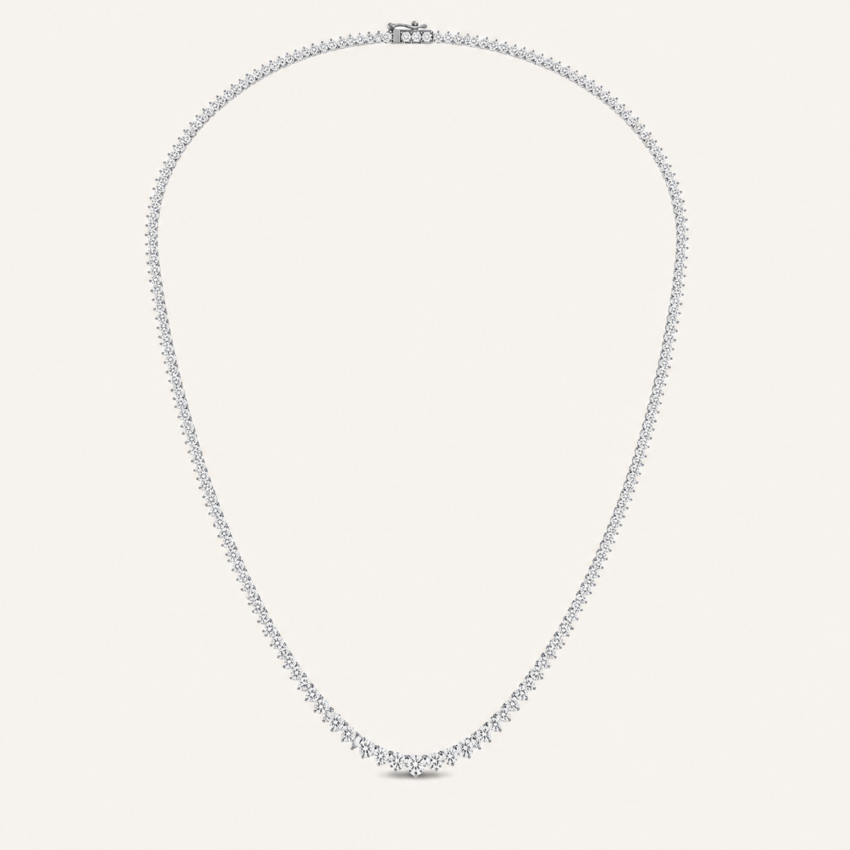 5.20CT Round Cut Lab Grown Diamond Graduated Necklace