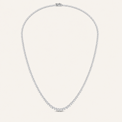 5.20CT Round Cut Lab Grown Diamond Graduated Necklace