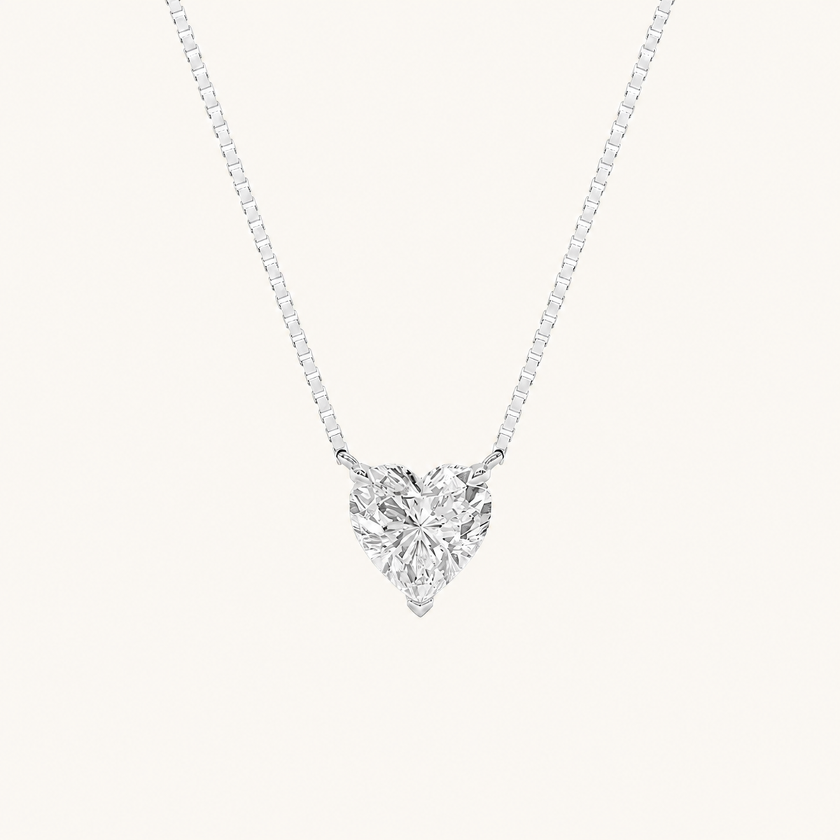 1CT Heart Cut Lab Grown Diamond Pendant Heart Necklace