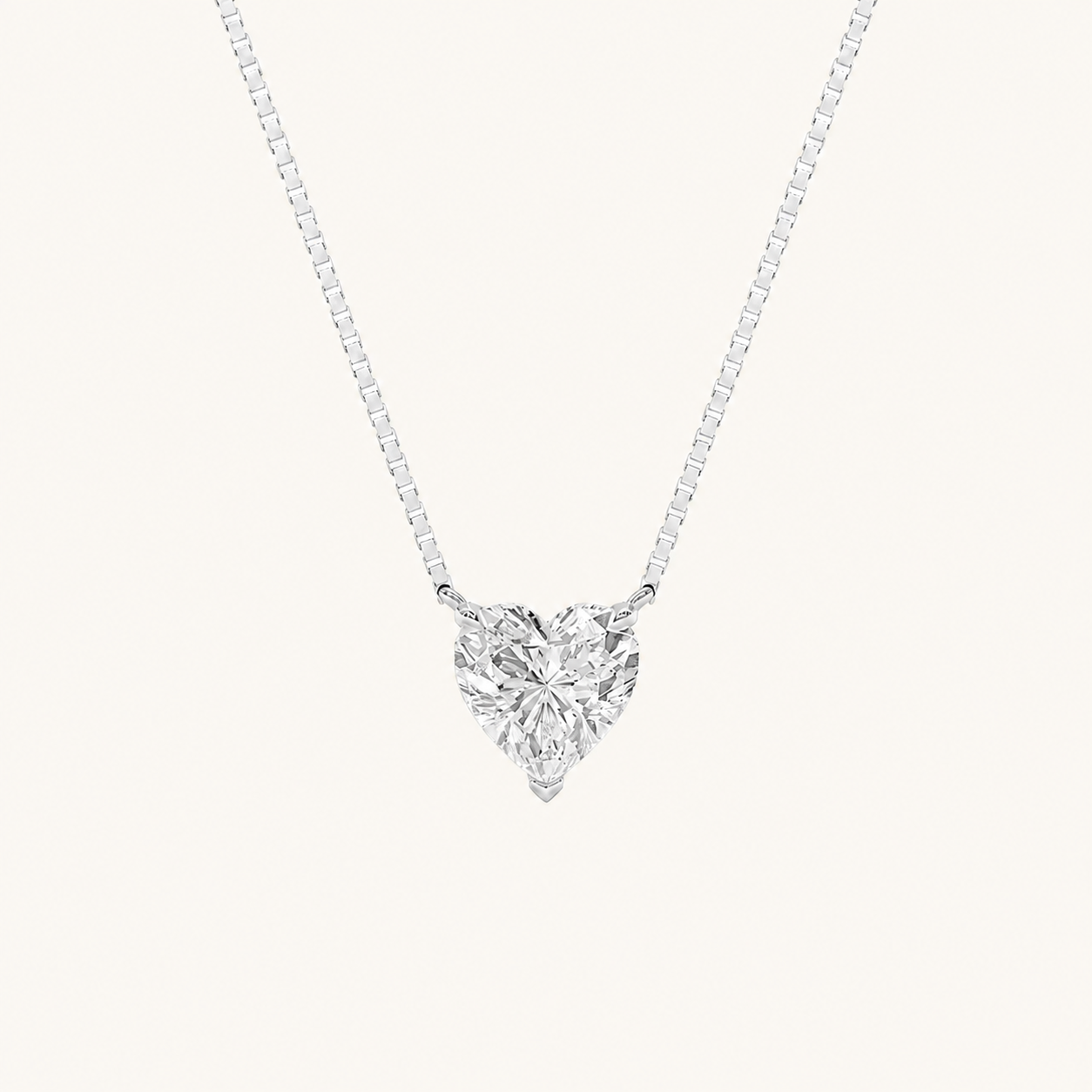 1CT Heart Cut Lab Grown Diamond Pendant Heart Necklace