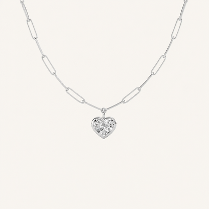 4CT Heart Cut Lab Grown Diamond Heart Shaped Pendant Necklace
