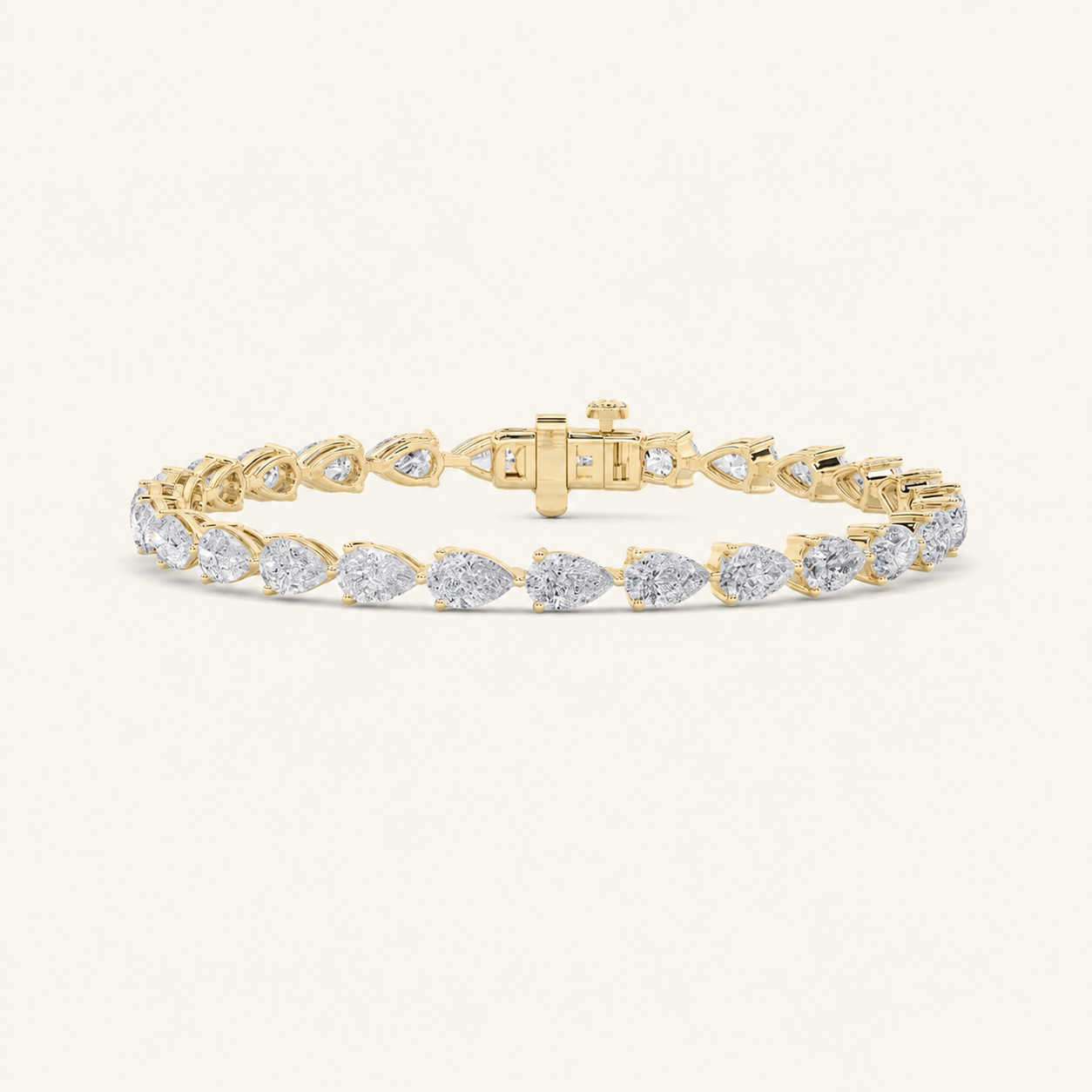 8CT Pear Cut Lab Grown Diamond Tennis Bracelet
