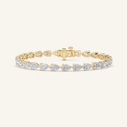 8CT Pear Cut Lab Grown Diamond Tennis Bracelet