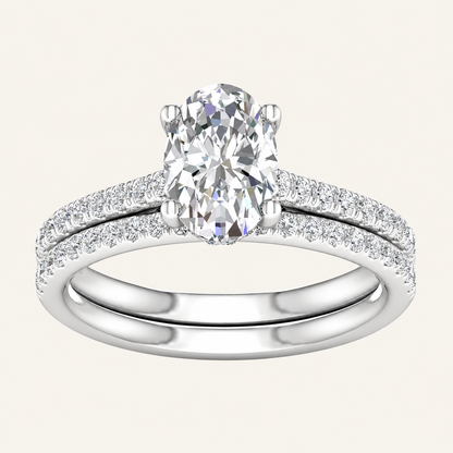 2.50CT Oval Cut Lab Grown Diamond Bridal Set