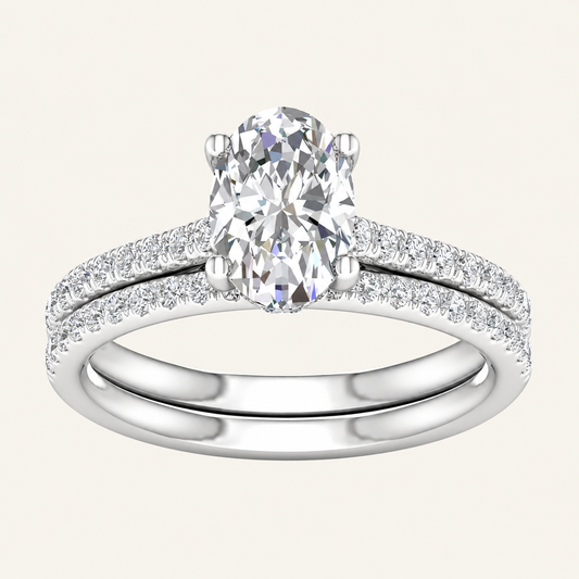 2.50CT Oval Cut Lab Grown Diamond Bridal Set