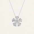1.5CT Pear Cut Lab Grown Diamond Floral Pendant Necklace