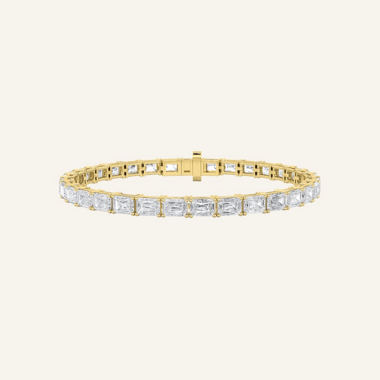 7CT Emerald Cut Lab Grown Diamond Tennis Bracelet