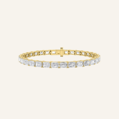 7CT Emerald Cut Lab Grown Diamond Tennis Bracelet