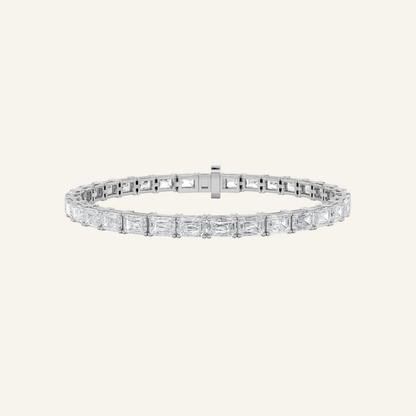 8.5CT Emerald Cut Lab Grown Diamond Tennis Bracelet