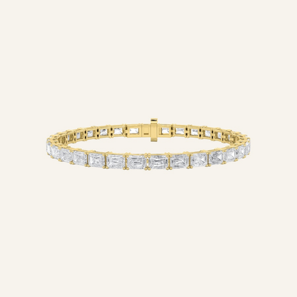 8.5CT Emerald Cut Lab Grown Diamond Tennis Bracelet