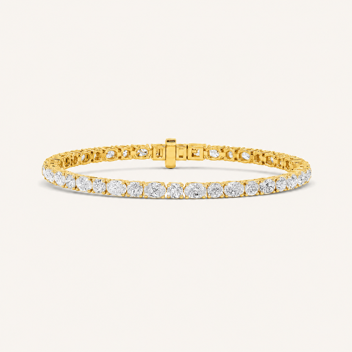 6.75CT Oval and Round Cut Lab Grown Diamond Bracelet