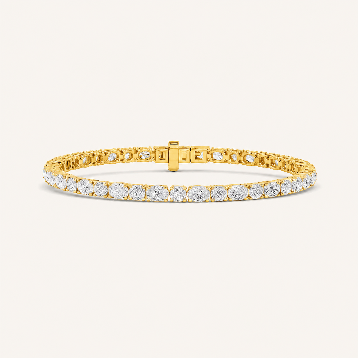 6.75CT Oval and Round Cut Lab Grown Diamond Bracelet