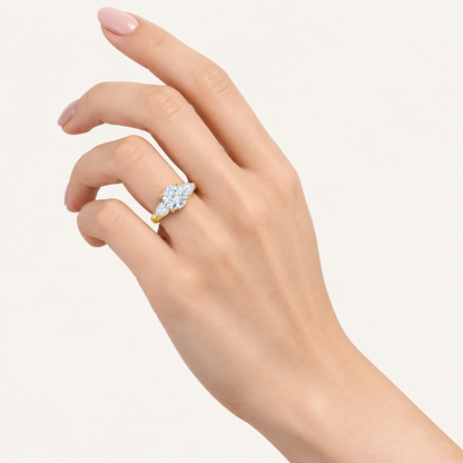 1.50CT Round Cut Lab Grown Diamond Three Stone Ring