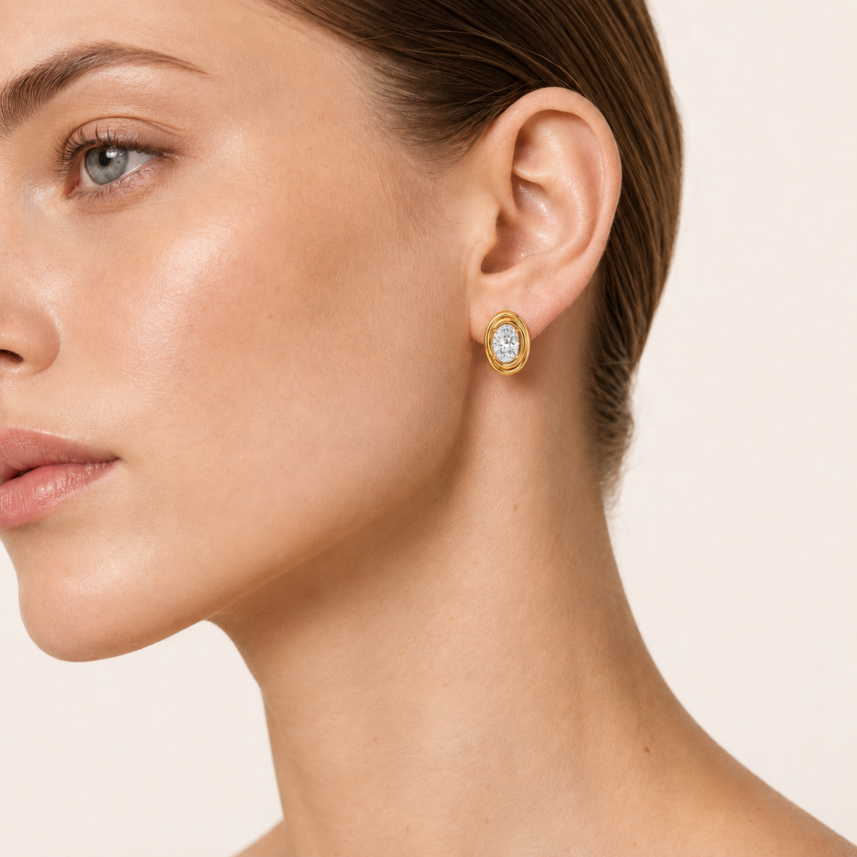 2CT Oval Cut Lab Grown Diamond Knot Earrings