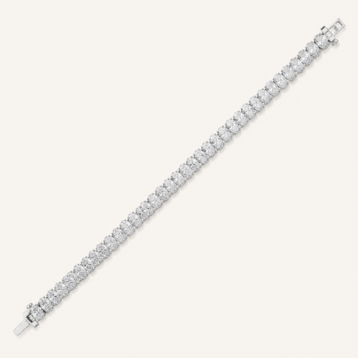 24CT Oval Cut Lab Grown Diamond East & West Tennis Bracelet