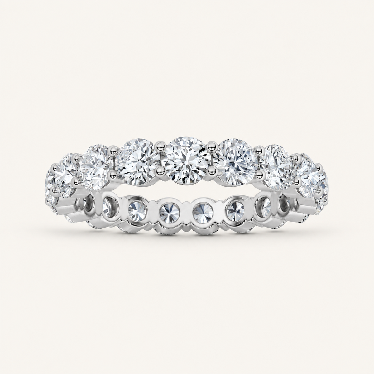 3.00 CT Round Cut Lab Grown Diamond Eternity Ring