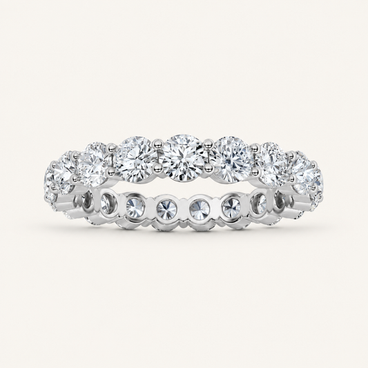 3.00 CT Round Cut Lab Grown Diamond Eternity Ring