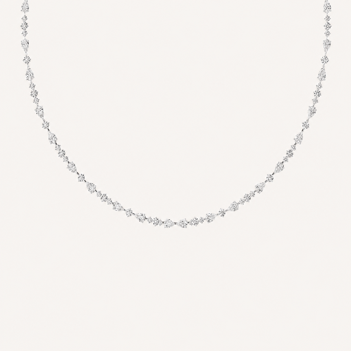 12CT Round Cut Lab Grown Diamond Tennis Necklace