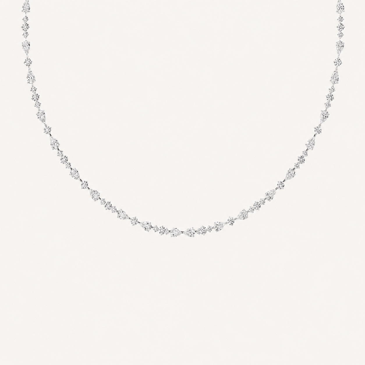 12CT Round Cut Lab Grown Diamond Tennis Necklace