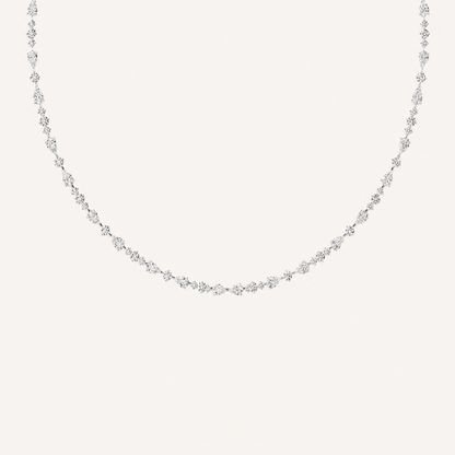 12CT Round Cut Lab Grown Diamond Tennis Necklace