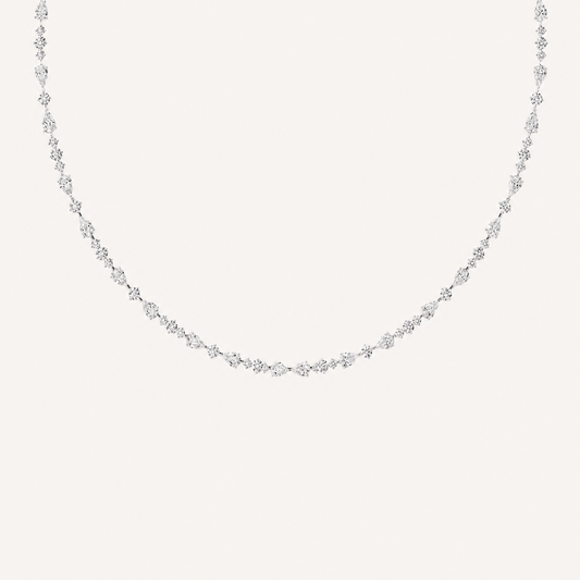 12CT Round Cut Lab Grown Diamond Tennis Necklace