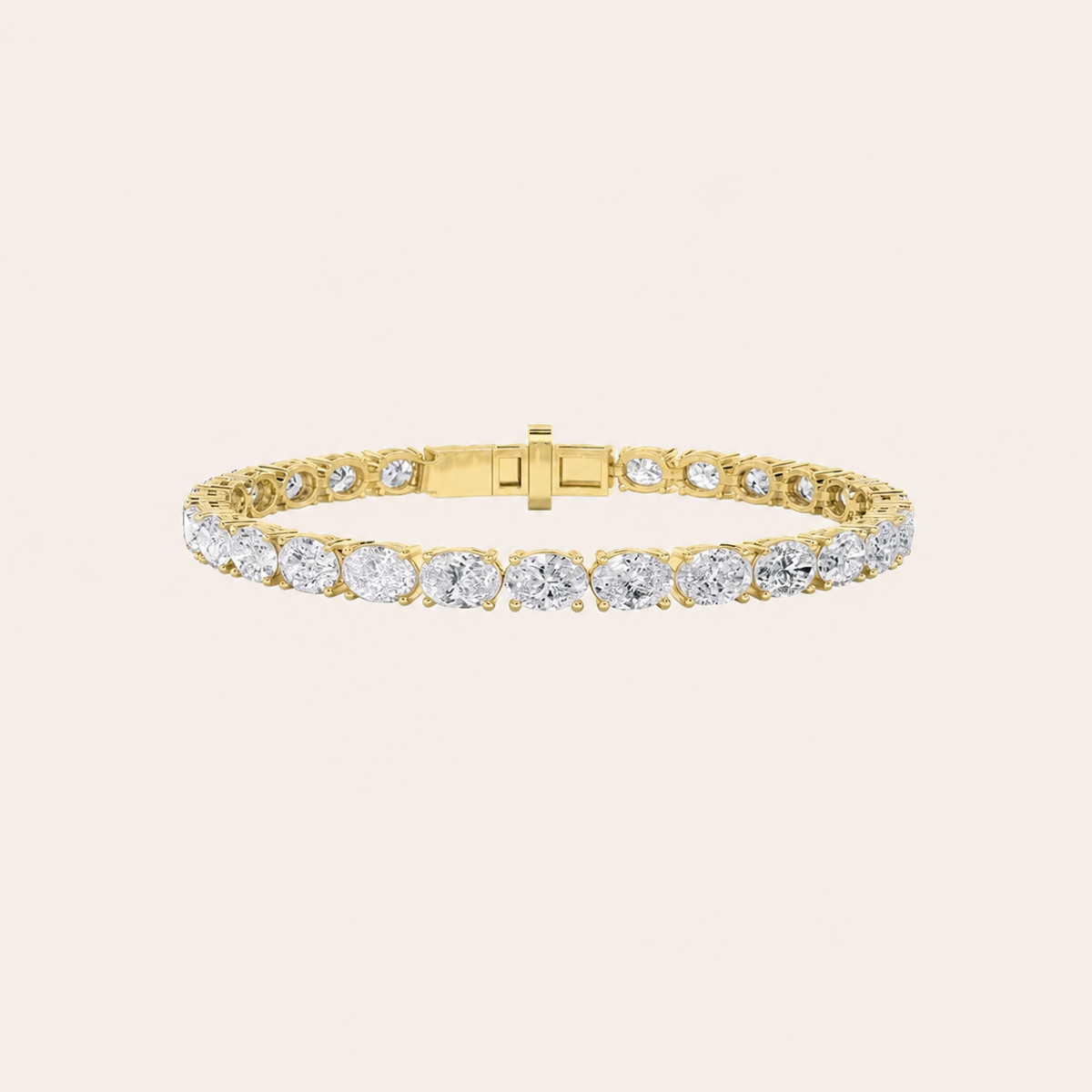 10CT Oval Cut Lab Grown Diamond East & West Tennis Bracelet