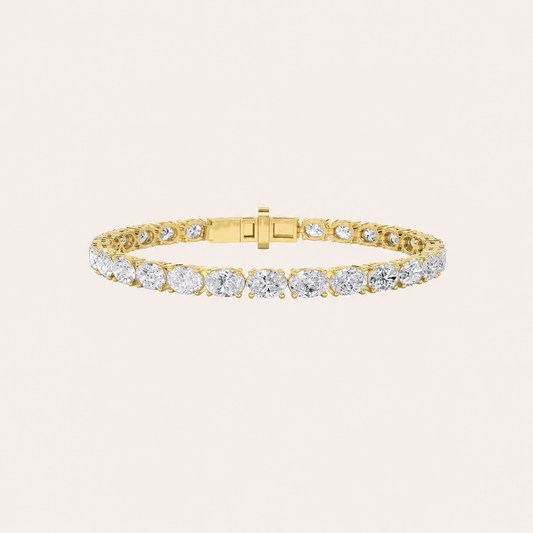 10CT Oval Cut Lab Grown Diamond East & West Tennis Bracelet