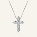 1.5CT Round Cut Lab Grown Diamond Pendant Cross Necklace