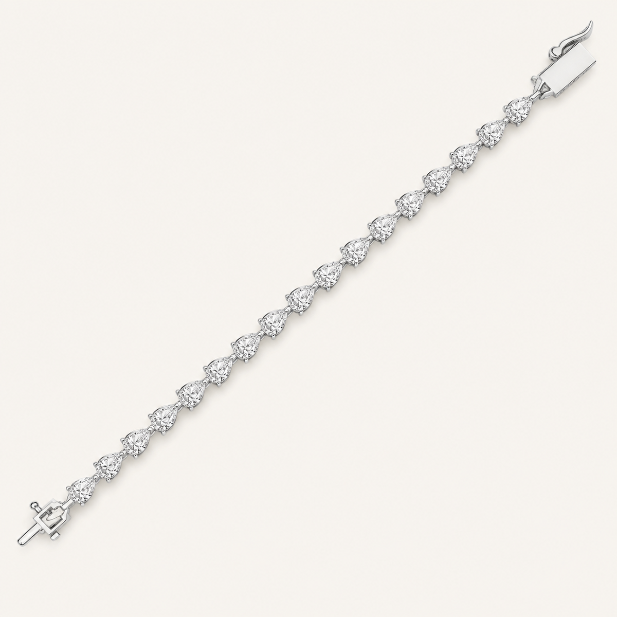 5.00CT Pear Cut Lab Grown Diamond Tennis Bracelet