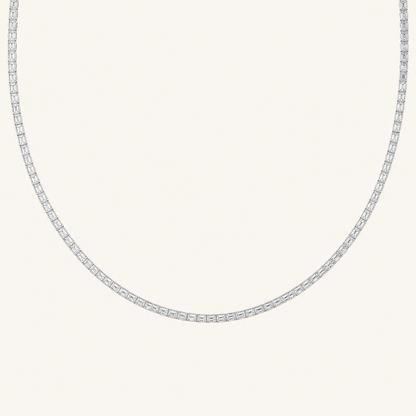 40CT Emerald Cut Lab Grown Diamond Tennis Necklace