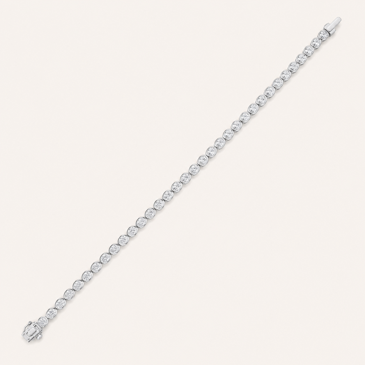 10CT Oval Cut Lab Grown Diamond East West Bezel Set Tennis Bracelet