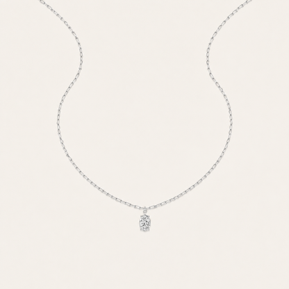 2CT Oval Cut Lab Grown Diamond Strata Chic Pendant Necklace
