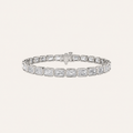 15CT Emerald Cut Lab Grown Diamond East West Bezel Tennis Bracelet
