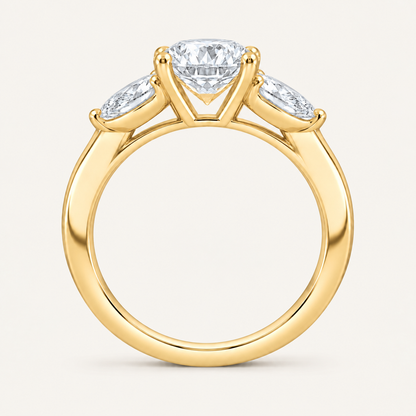 1.50CT Round Cut Lab Grown Diamond Three Stone Ring