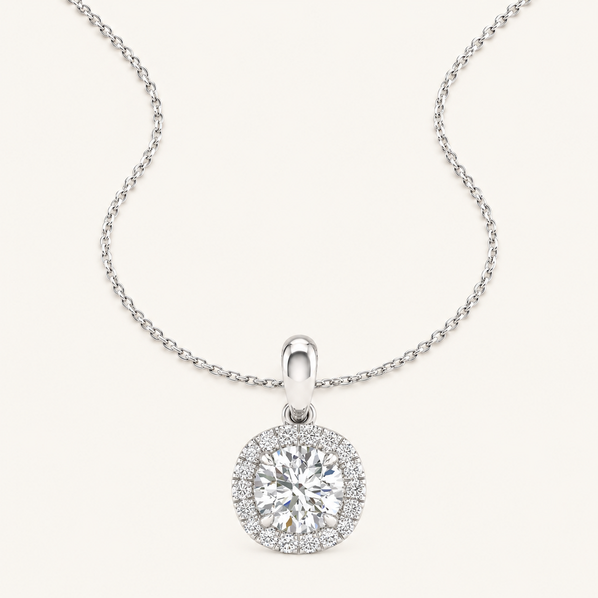 1.13CT Round Cut Lab Grown Diamond Pendant