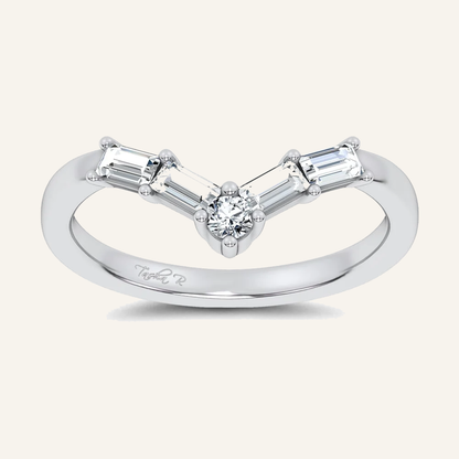 0.25CT Rectangular Certified Lab Grown Diamond Enhancer Band