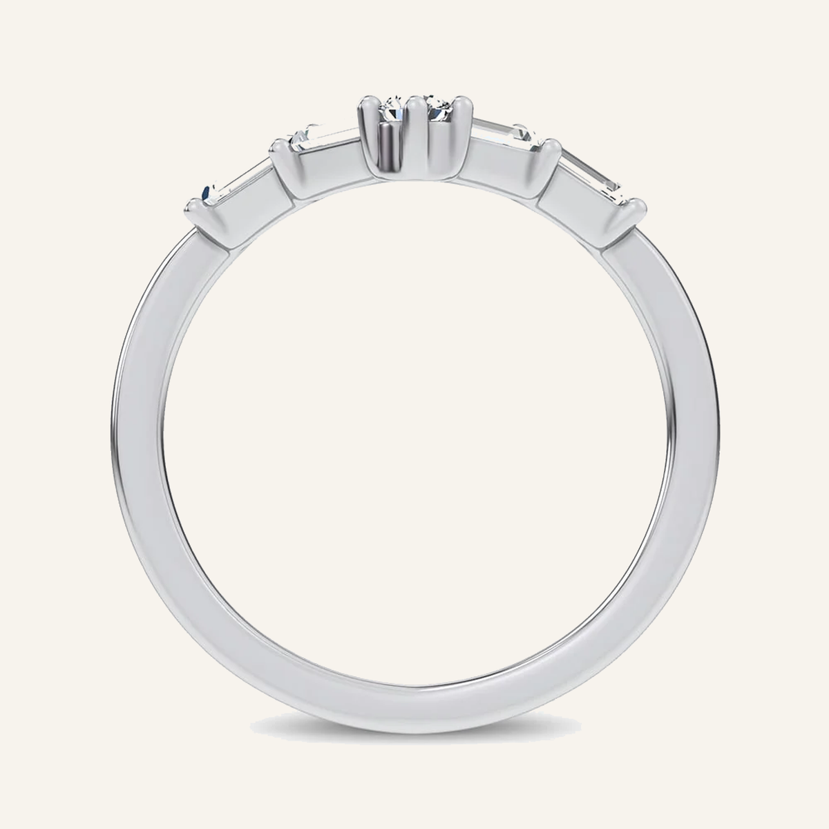 0.25CT Rectangular Certified Lab Grown Diamond Enhancer Band