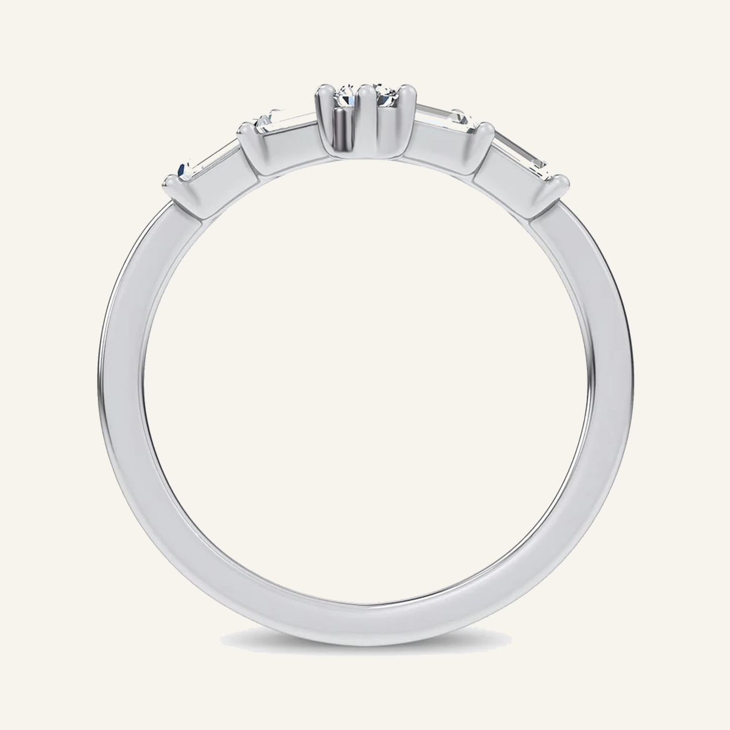 0.25CT Rectangular Certified Lab Grown Diamond Enhancer Band