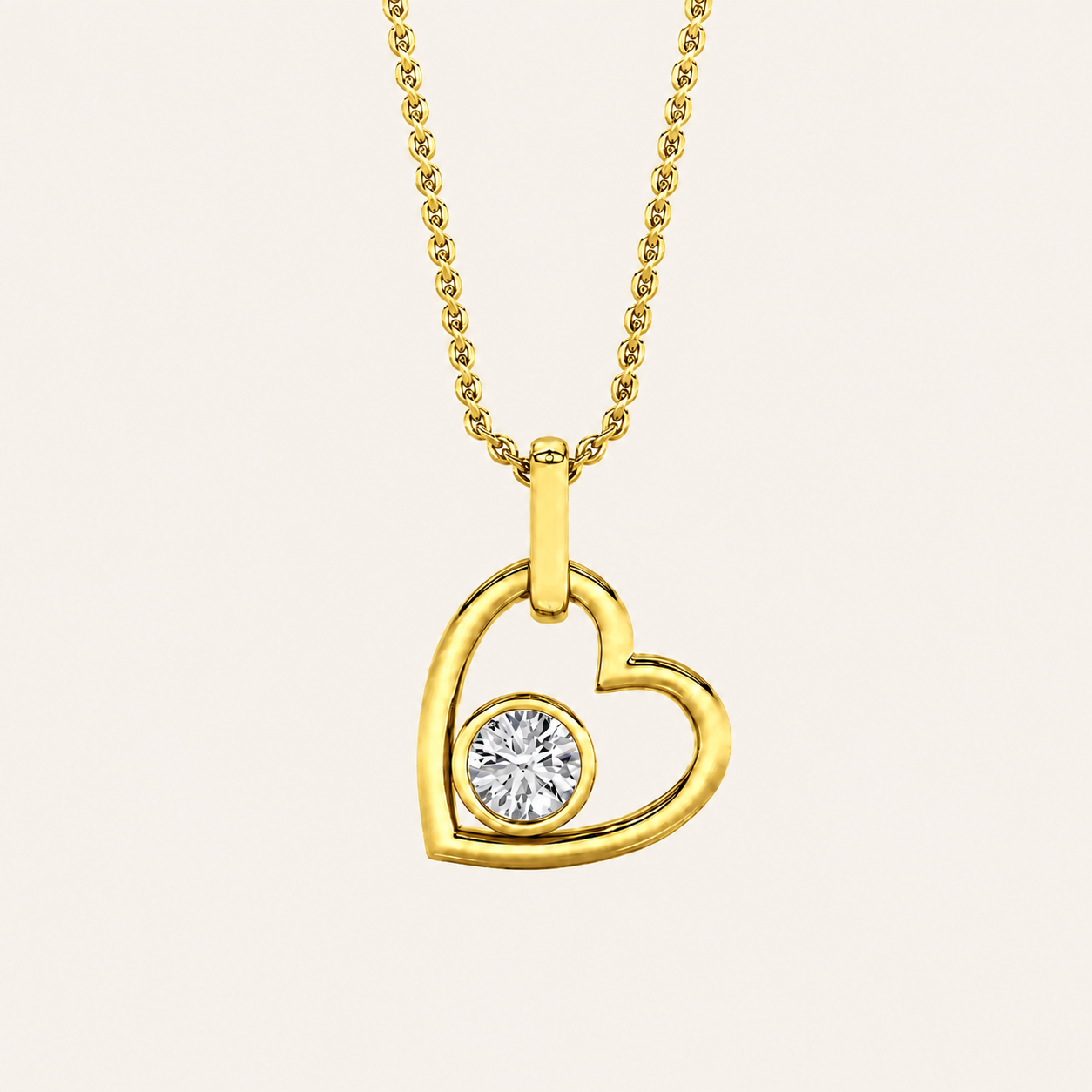 0.33CT Round Cut Lab Grown Diamond Pendant Heart Necklace