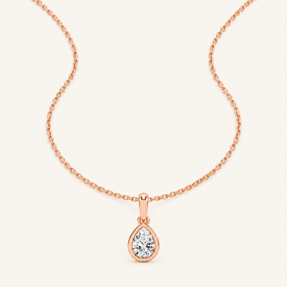 0.50CT Pear Cut Lab Grown Diamond Pendant Necklace
