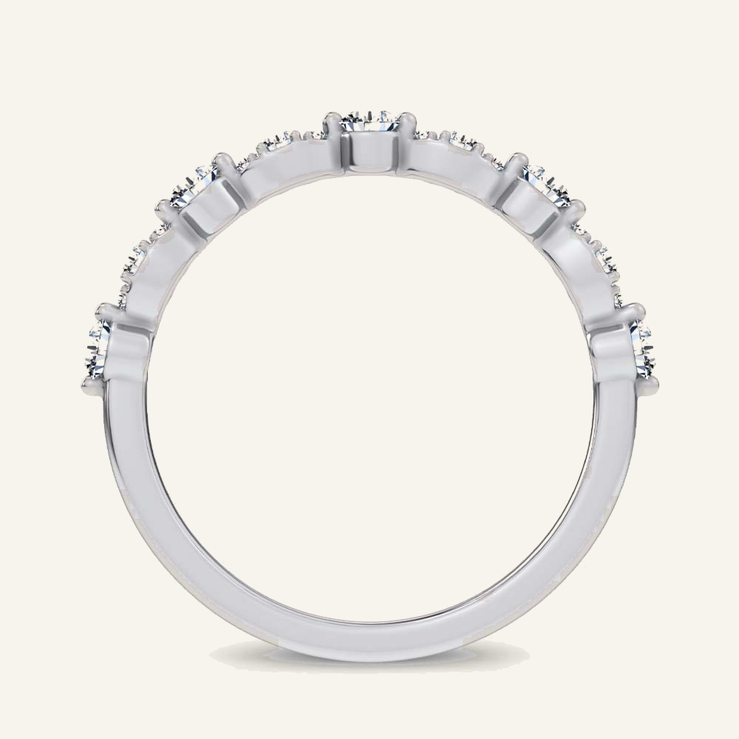 0.25CT Round Cut Certified Lab Grown Diamond Band