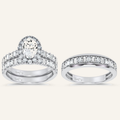 3CT Oval Certified Lab Grown Diamond Trio Halo Set