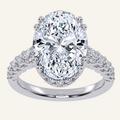 4.75CT Oval Cut Lab Grown Diamond Halo Side Stone Ring